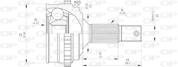 OPEN PARTS Nivelsarja, vetoakseli CVJ5257.10